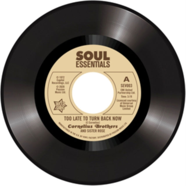 CORNELIUS BROTHERS | TOO LETS TO TURN BACK NOW BIG TIME LOVER | 7IN VINYL