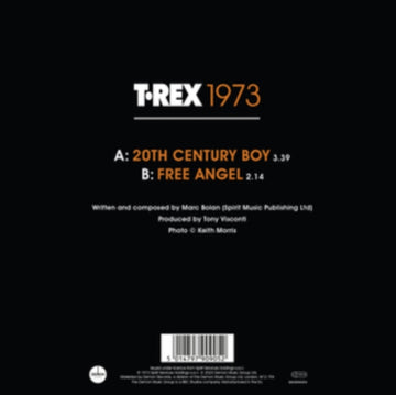 T. REX | 20TH CENTURY BOY (50TH ANNIVERSARY/PICTURE DISC) | 7IN VINYL