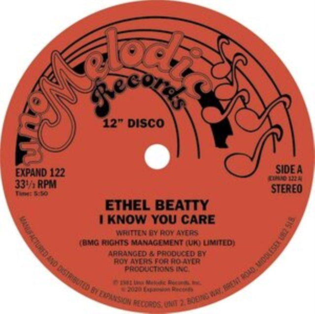 ETHEL BEATTY | I KNOW YOU CARE / IT`S YOUR LOVE (IMPORT) | 12IN VINYL