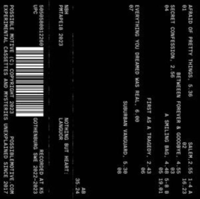 NOTHING BUT HEART | LANGUOR | MUSIC CASSETTE
