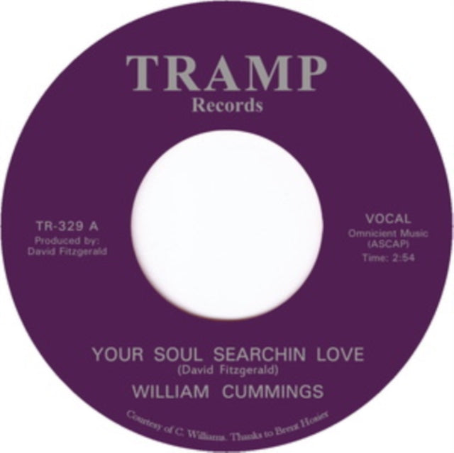 CUMMINGS, WILLIAM | YOUR SOUL SEARCHIN LOVE | 7IN VINYL