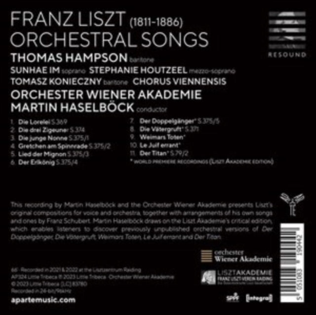 HAMPSON, THOMAS | LISZT: ORCHESTRAL SONGS | CD