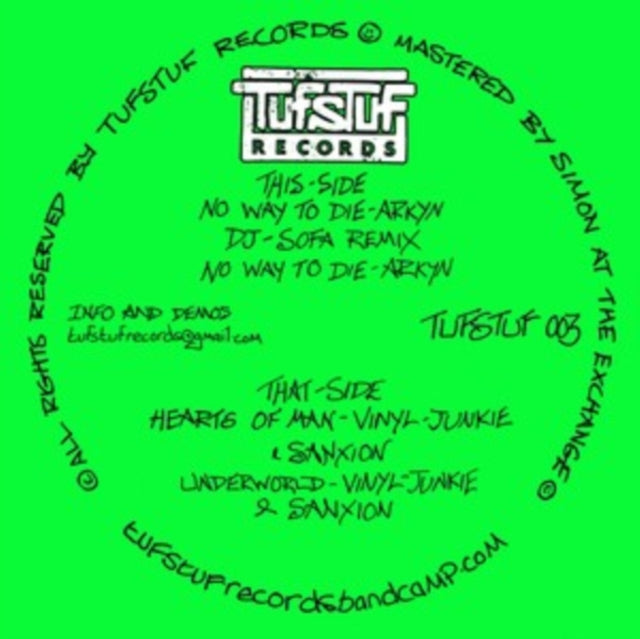 ARKYN/VINYL JUNKIE & SANXION | NO WAY TO DIE (DJ SOFA REMIX)/NO WAY TO DIE/HEARTS OF MAN | 12IN VINYL