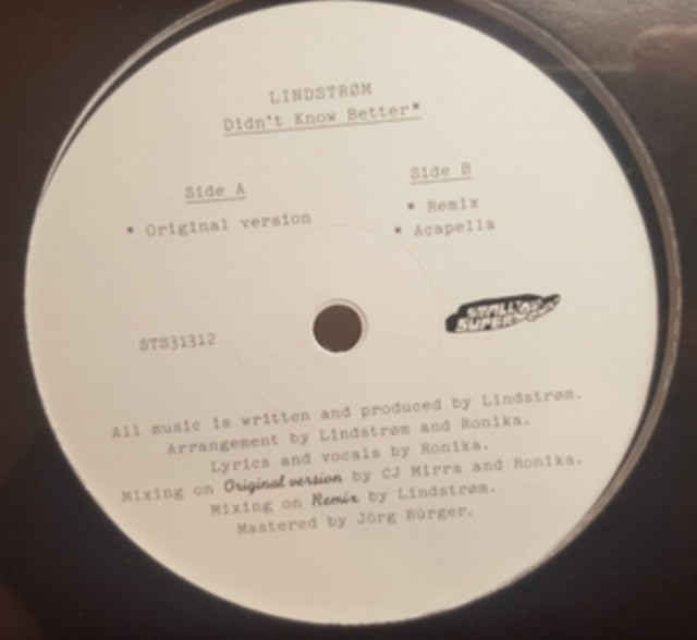 LINDSTROM FT. RONIKA | DIDN'T KNOW BETTER | 12IN VINYL