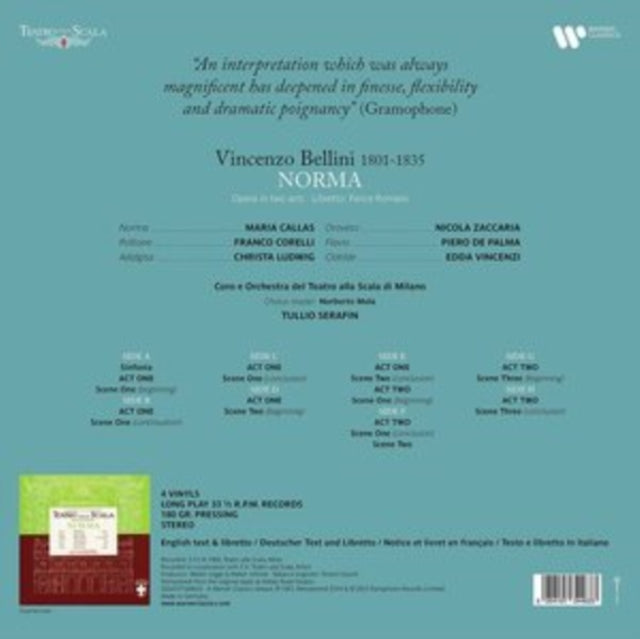 CORO DEL TEATRO ALLA SCALA DI MILANO | BELLINI: NORMA | VINYL RECORD (LP)