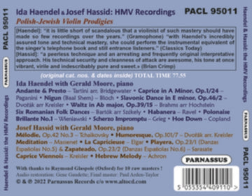 HAENDEL, IDA | IDA HAENDEL & JOSEF HASSID THE POLISH-JEWISH VIOLN (REMASTER) | CD