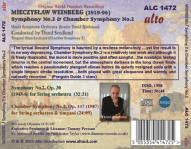 UMEA SYMPHONY ORCHESTRA | MIECZYSLAW WEINBERG SYMPHONY NO.2 & CHAMBER SYM | CD