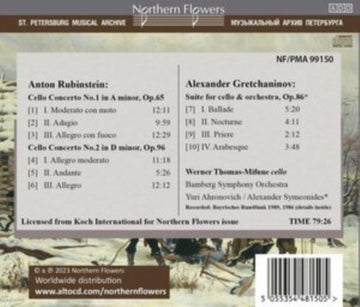 THOMAS-MIFUNE, WERNER | ANTON RUBINSTEIN: VC CONS NOS. 1-2 ALEXANDER | CD