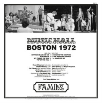 FAMILY | BOSTON MUSIC HALL 1972 | VINYL RECORD (LP)