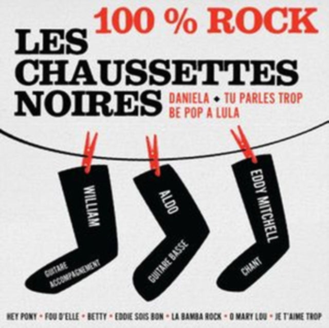 VARIOUS ARTISTS | LES CHAUSETTES NOIRS - 100% ROCK (RED VINYL/180G) | VINYL RECORD (LP)