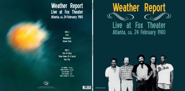WEATHER REPORT | LIVE AT FOX THEATER, ATLANTA, GA, FEBRUARY 24, 1980 | VINYL RECORD (LP)