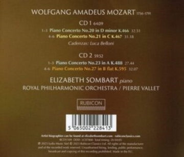 SOMBART, ELIZABETH | MOZART: PIANO CONCERTOS 20 21 23 & 27 | CD