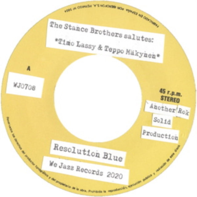 STANCE BROTHERS | RESOLUTION BLUE | 7IN VINYL