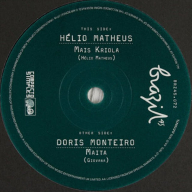 MATHEUS HELIO / DORIS MONTEIRO | MAIS KRIOLA / MAITA | 7IN VINYL