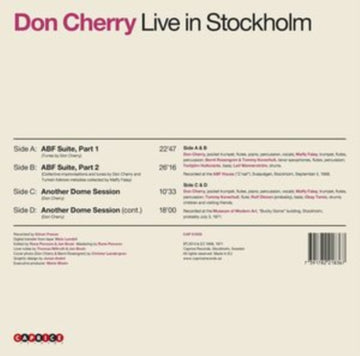 DON CHERRY LIVE (VINYL) IN STO | VINYL RECORD (LP)