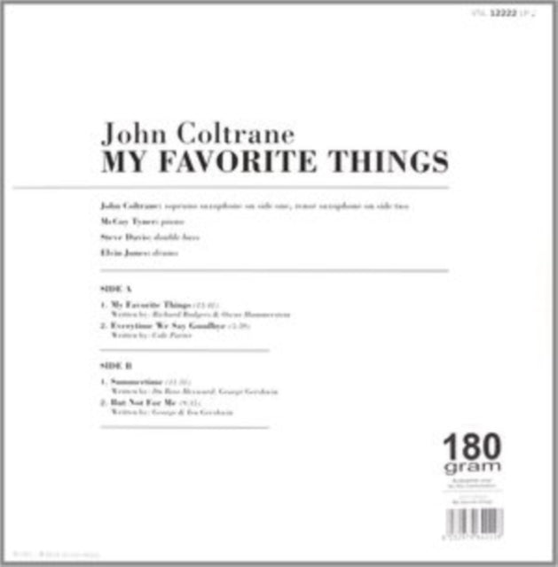 COLTRANE, JOHN | MY FAVORITE THINGS | VINYL RECORD (LP)