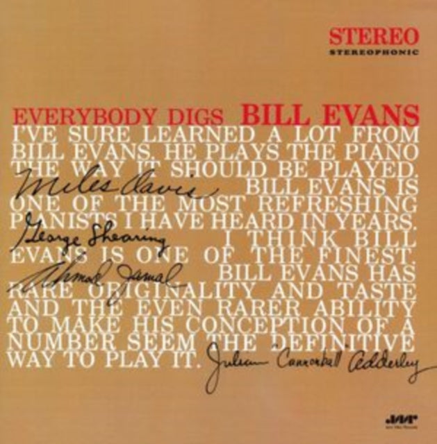 EVANS, BILL | EVERYBODY DIGS BILL EVANS | VINYL RECORD (LP)