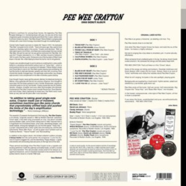 CRAYTON, PEE WEE | 1960 DEBUT ALBUM (2 BONUS TRACKS/180G/DMM/COLLECTOR'S EDITION) | VINYL RECORD (LP)