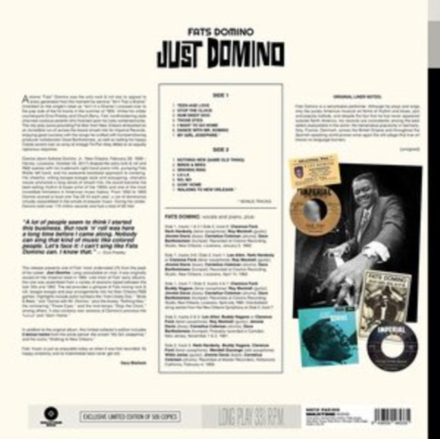 DOMINO, FATS | JUST DOMINO (2 BONUS TRACKS/180G/DMM/COLLECTOR'S EDITION) | VINYL RECORD (LP)