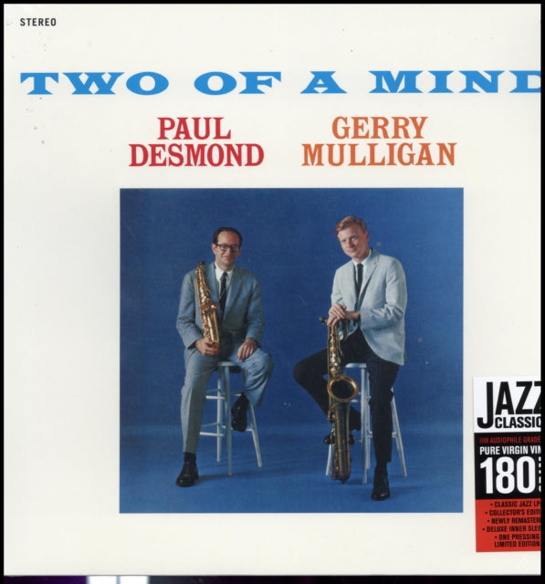 DESMOND, PAUL & GERRY MULLIGAN | TWO OF A MIND (1 BONUS TRACK) (180G/DMM) | VINYL RECORD (LP)
