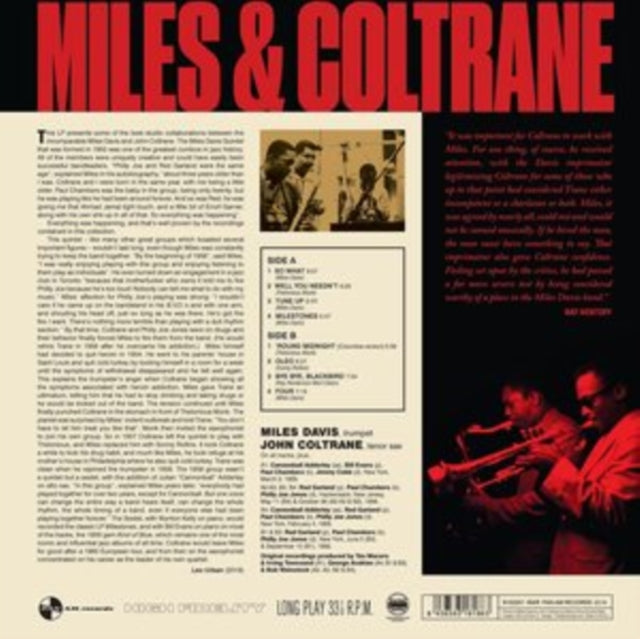 DAVIS, MILES & JOHN COLTRANE | MILES & COLTRANE (180G DMM REMASTER) | VINYL RECORD (LP)