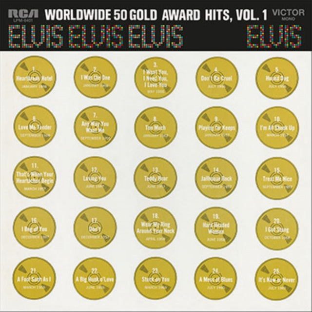 PRESLEY, ELVIS | WORLDWIDE 50 GOLD AWARD HITS VOL.1 (4LP/180G/GOLD & BLACK MARBLED VINYL) | VINYL RECORD (LP)