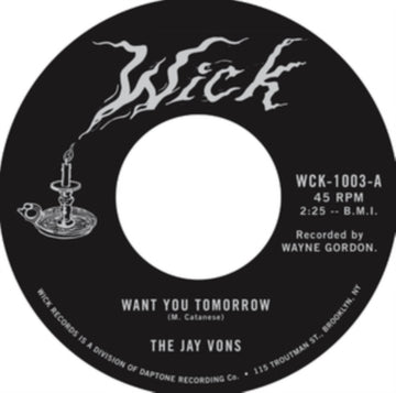 JAY VONS | WANT YOU TOMORROW | 7IN VINYL